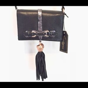 FOLEY + CORINNA black leather tassel shoulder bag
